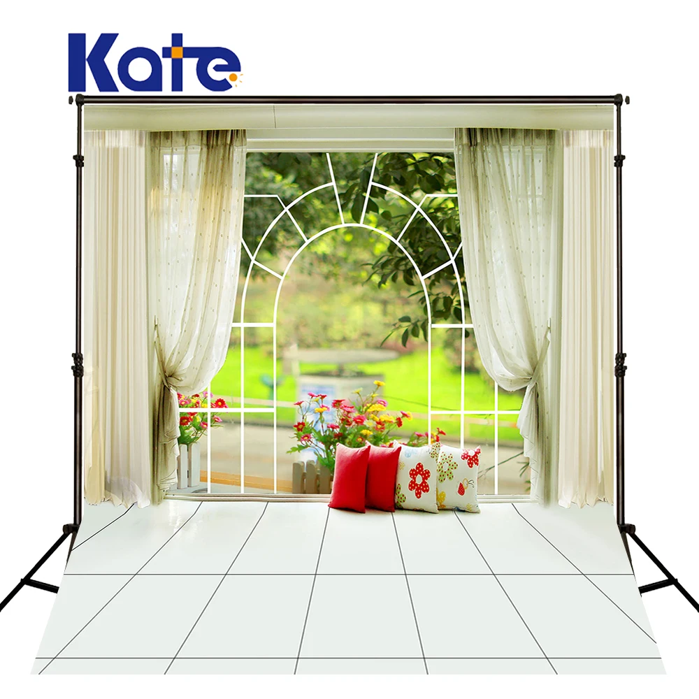 

Photography Backdrops Indoor Curtain Flower Newborn White Floor Pillow Photo Backdrops Background