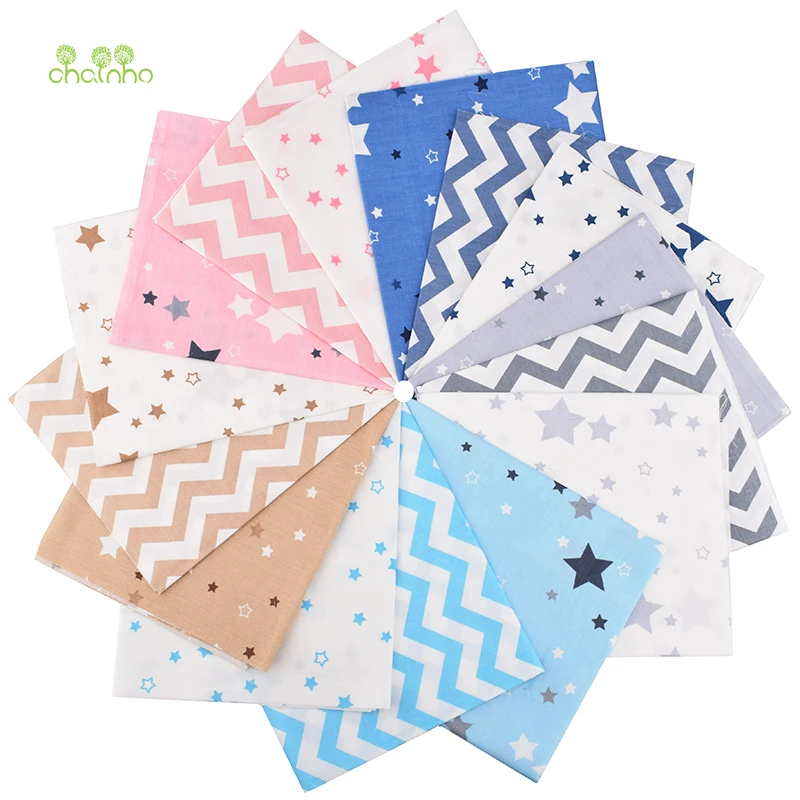 Chainho, Cleanrance Распродажа 15 шт./лот, серия звезд, печатная саржевая хлопковая ткань, Лоскутная одежда, DIY швейный материал для стеганых изделий, CP014