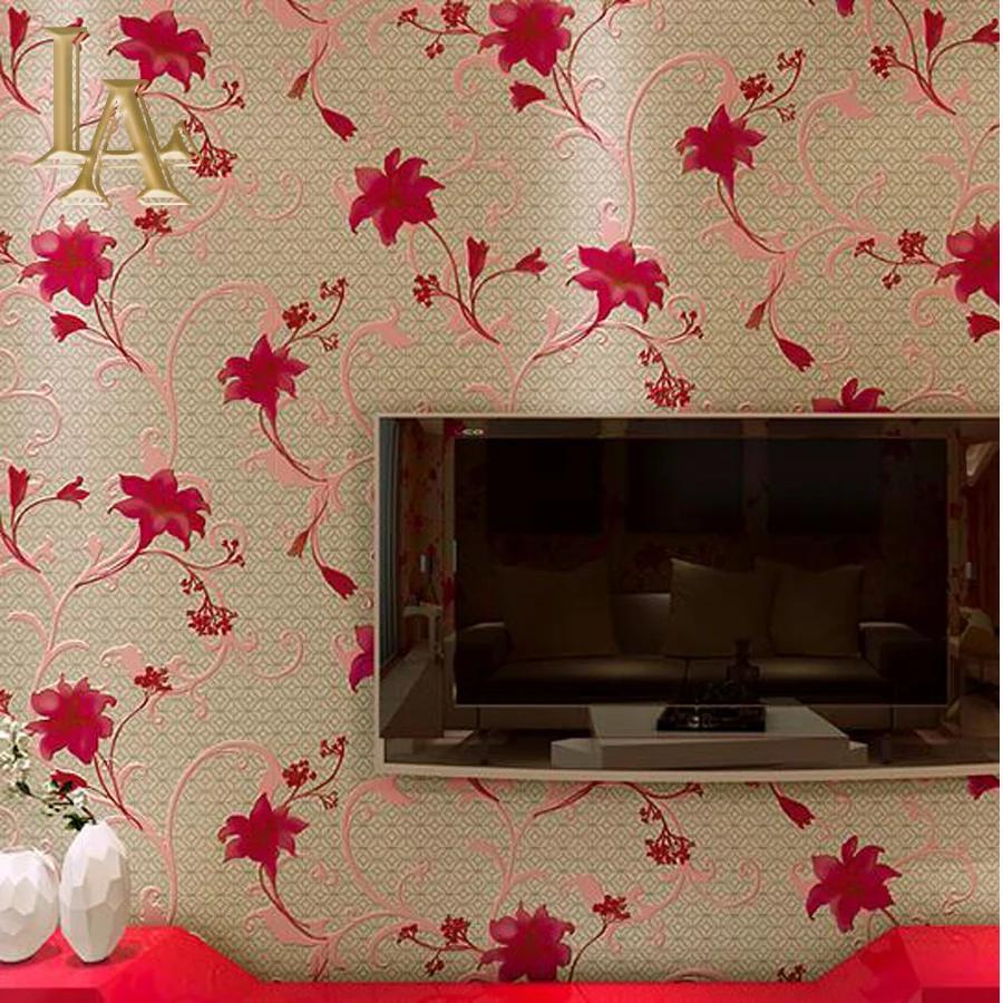 Online kopen wholesale rode plaid behang uit china rode plaid ... Slaapkamer ontwerp rood