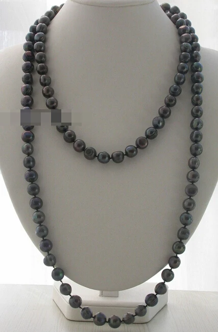 

FREE SHIPPING>>>@@ > N3486 Genuine black FW Cultured pearl necklace 52