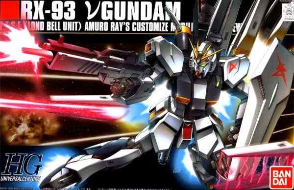 

1PCS Bandai 1/144 HGUC 086 RX-93 New Nu Gundam Mobile Suit Assembly Model Kits Anime action figure lbx toys education toy