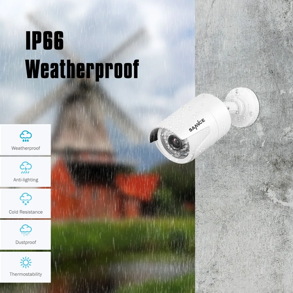  SANNCE 8CH POE CCTV System 4PCS 2.0MP Outdoor Weatherproof Security Camera 8CH NVR Day/Night Video  - 33003816043