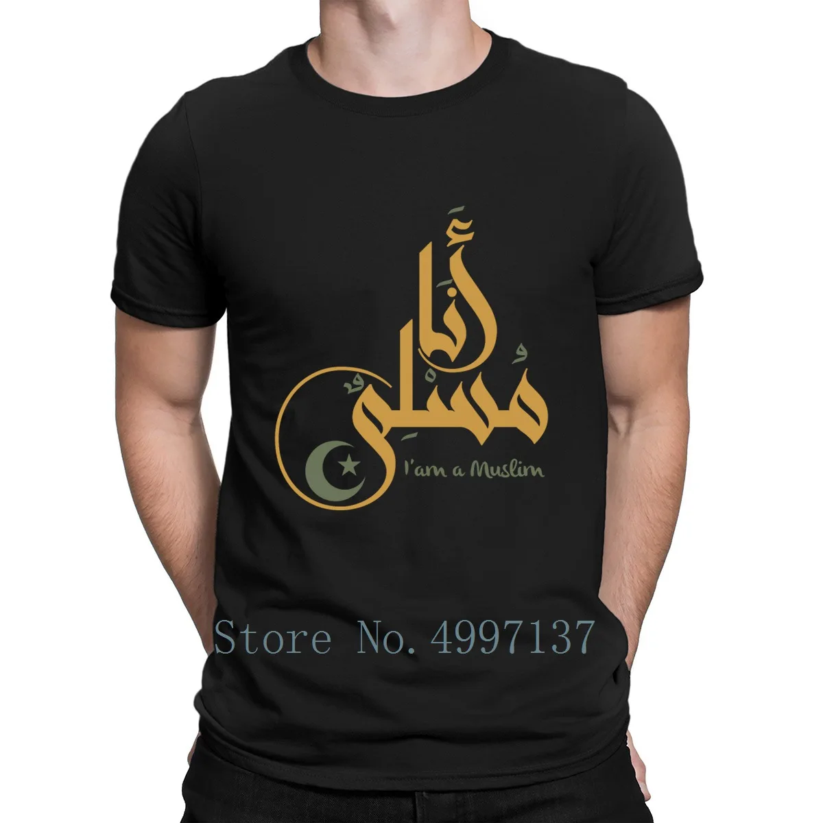 

I am A Muslim Typography Arabic T Shirt Anti-Wrinkle Fashion Short Sleeve Spring Letters Cool Knitted S-3xl Shirt