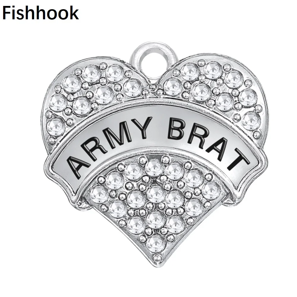 Подвеска в форме сердца с рыбным крюком армейском стиле|heart charm pendant|charm pendantcharm heart