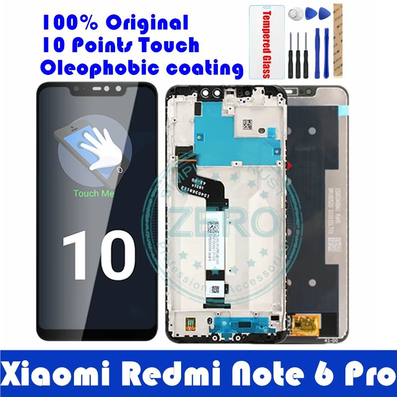 Для Xiaomi Redmi Note 6 Pro ЖК дисплей с рамкой сенсорный экран для Note6 дигитайзер замена