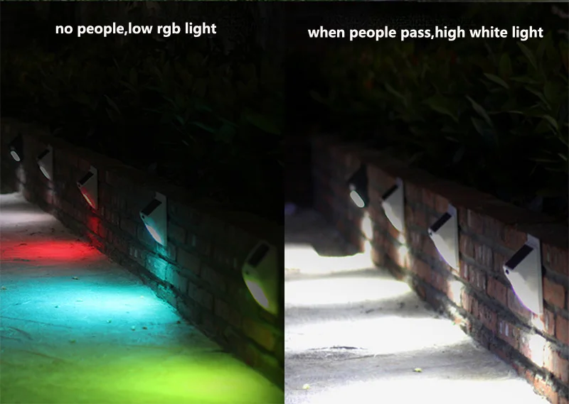 RGBW Led Solar Lights with Motion Sensor Lamp 12leds 5050 Waterproof Luce Solare Solar Led Lamp for Garden Yard Wall Lightings (5)