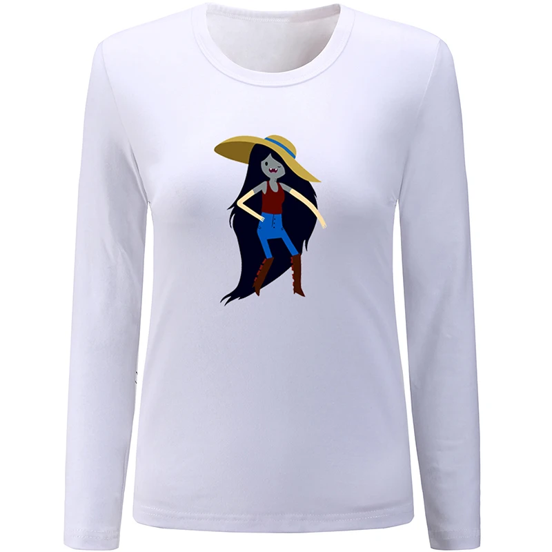 Best The Ice King Flame Princess Adventure Time Marceline the Vampire Queen Womens Ladies Printing Graphic Tee Long Sleeve Cotton