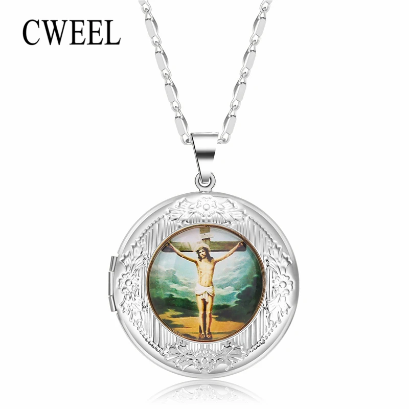 CWEEL ожерелья и подвески с Иисусом геометрической формы Бохо длинное ожерелье