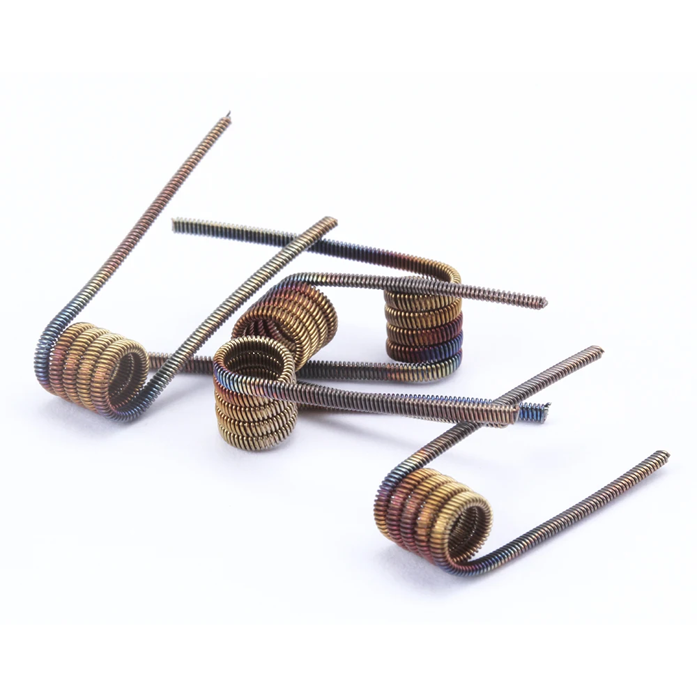 

Coil Father Rainbow Prebuilt Coil Head Staircase Fused Clapton Dragon Skin Twisted Quad Hive Staple Heating Wire for E Cigarette