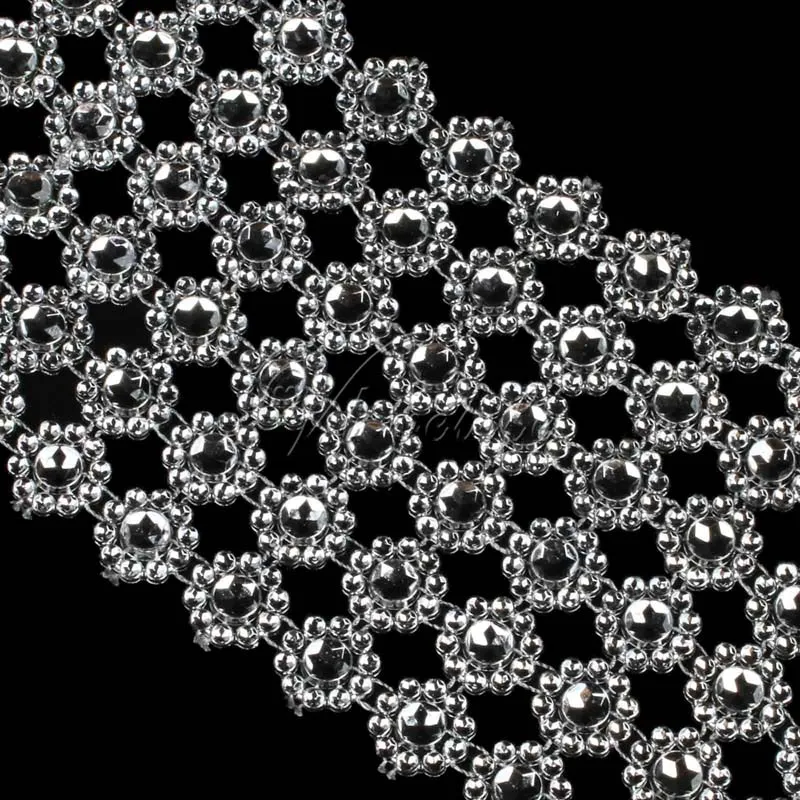 5 ярдов x 3,9" широкий 6 строк Подсолнух Алмазная сетка Блестящая лента с кристаллами стразами обёрточная отделка Свадебная Свеча для торта DIY Декор