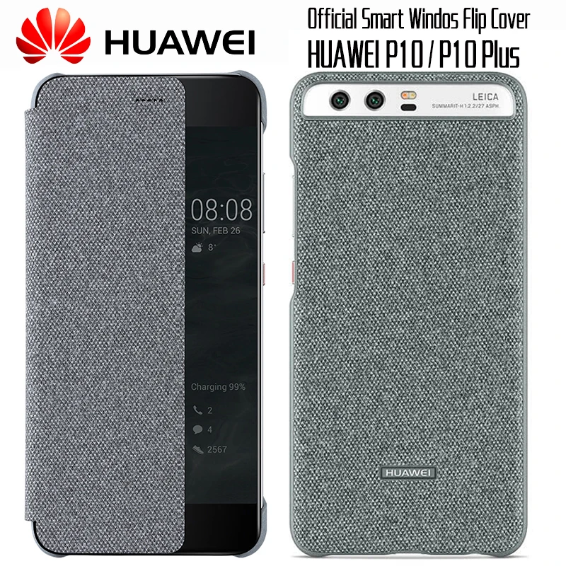 Чехол для HUAWEI P10,, официальный, с умным окошком, Холщовый, кожаный, флип-чехол, HUAWEI P10 Plus, чехол, бизнес P10 Plus, откидная крышка