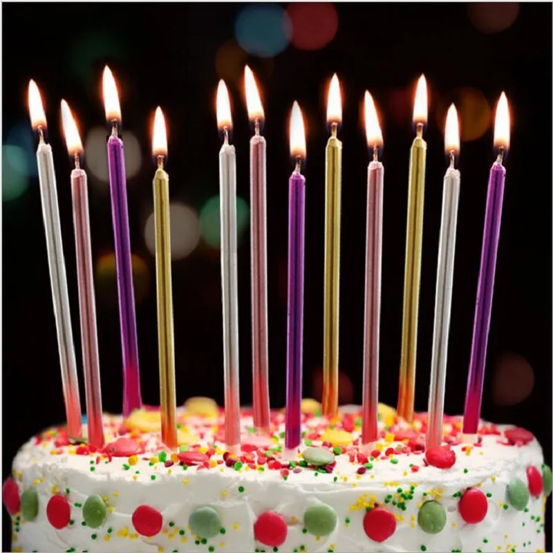 Свеча розовое золото карандаш Свеча для дня рождения торт Топпер Непламено палка Свеча для свадьбы Рождественская Вечеринка Свечи