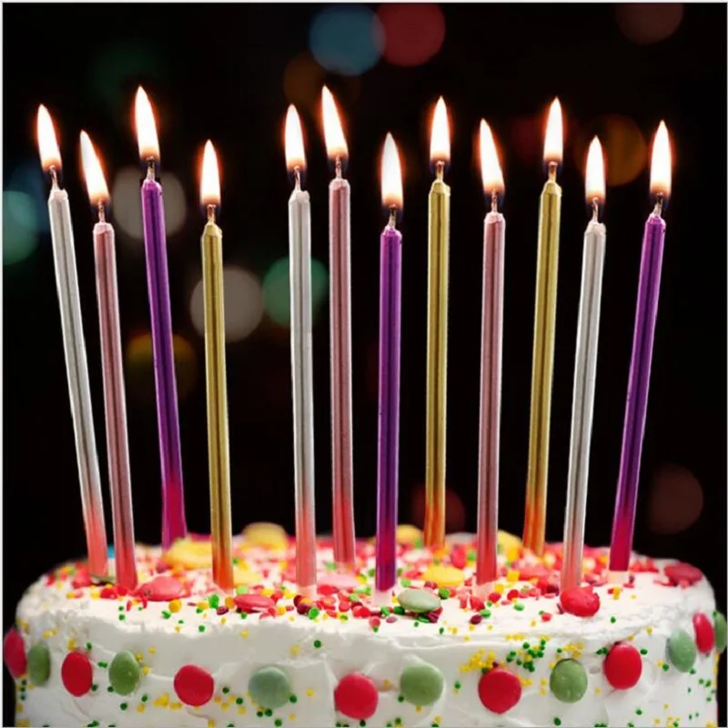 

Candle Rose Gold Pencil Candle for Birthday Cake Topper Flameless Stick Candle for Wedding Christmas Party Candles