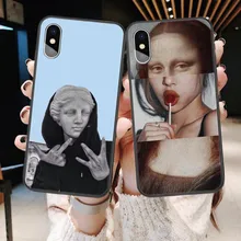 Para iphone x Mona Lisa arte David líneas de silicona suave cubierta de las cajas del teléfono para iPhone 5 5S SE 6 6s plus 7 8 Plus XR XS Max caso