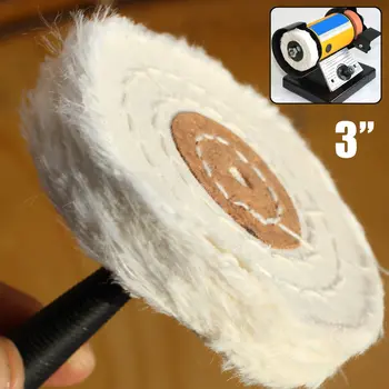 

1Pcs New 75x10mm White Round Shape Buffing Pad Cotton Cloth Wool Clean Polishing Buffing Bonnet Pad