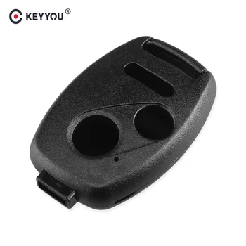 

KEYYOU For HONDA Accord CRV Pilot Civic Fit Fob 3 4 Buttons No Blade Black Remote Key Shell Case Fob
