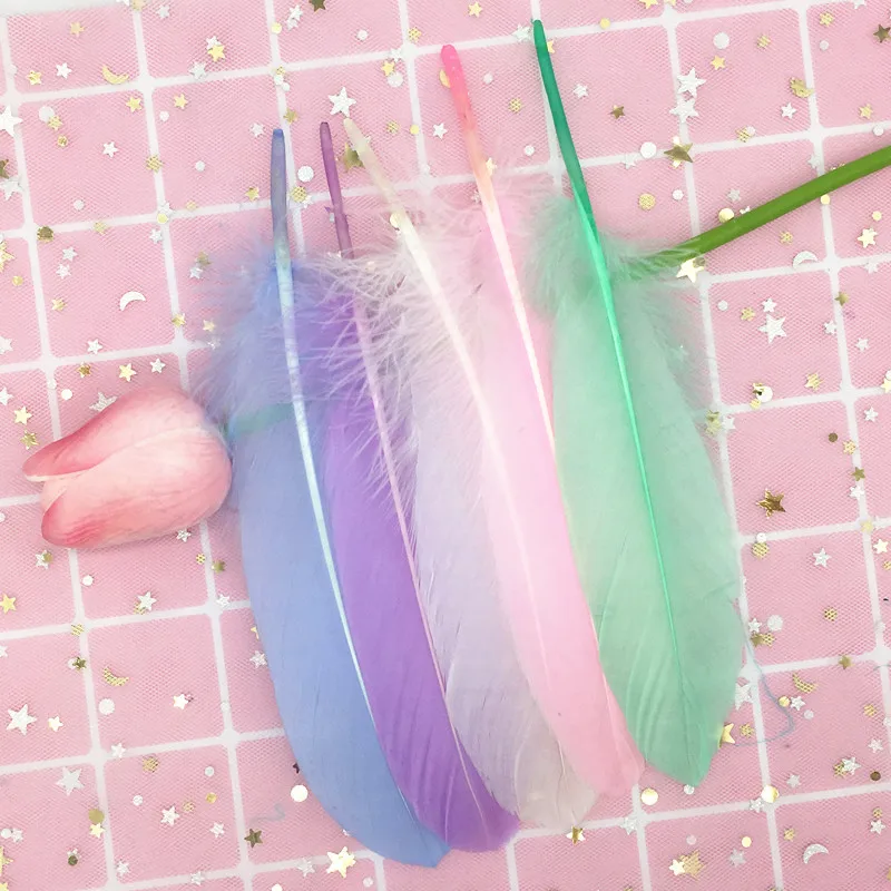 

Natural Goose Feathers Plume 5-8 Inches 14-20cm Floating Colorful Plumes DIY Craft Earrings Jewelry Wedding Decoration 50Pcs