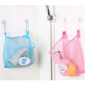 

Sales Net Sucker Hanging Storage Net Kids Toy Organizer Bag Bedroom Wall Door Closet Kitchen Bathroom Decor 1PC
