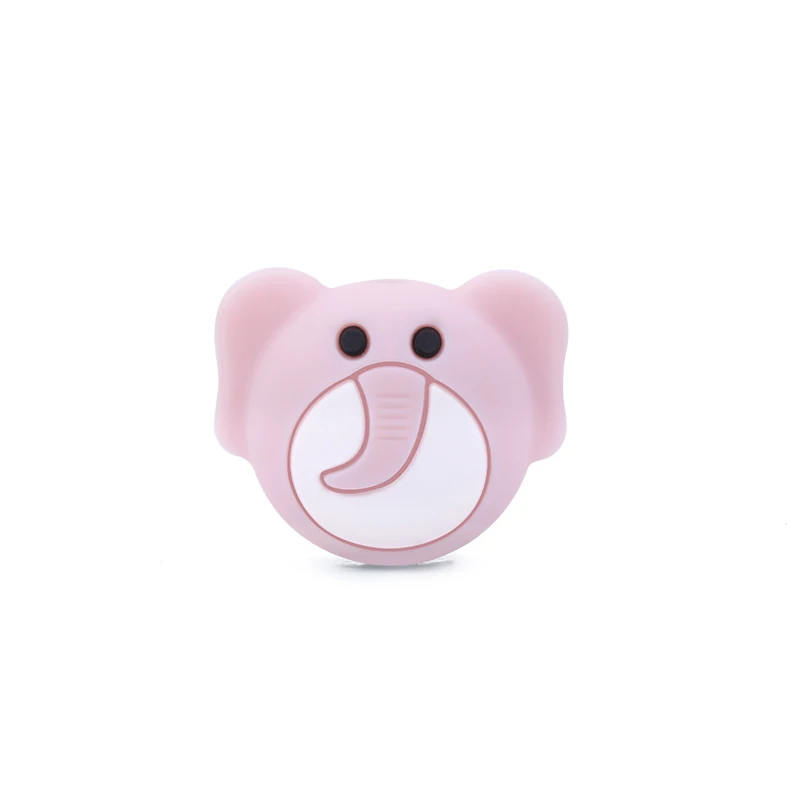 Chenkai 10 шт. силиконовый Прорезыватель "Слон" бусы DIY Baby Shower Animal мультяшный жевательный успокоитель пустышка сенсорные игрушки аксессуары - Цвет: Pink