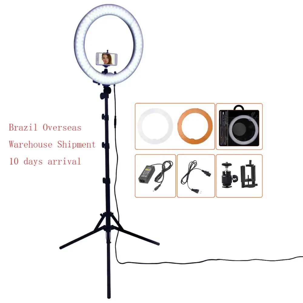 

Brazil Overseas Warehouse Shipment RL-18 Ring Lamp Photographic Lighting Camera Phone Led Ring Light With Tripod 10 Days Arrival