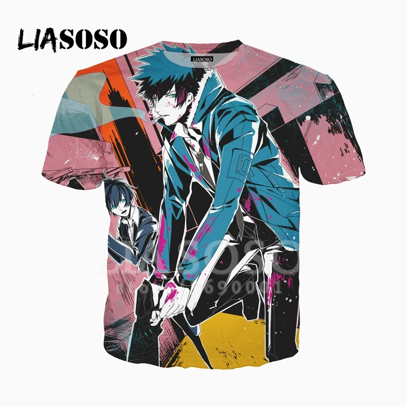 Liasoso 3dプリントユニセックスアニメサイコパスkougami Shin Ya牧島省吾tシャツ夏のtシャツカジュアルストリートx2493 T Shirts Aliexpress