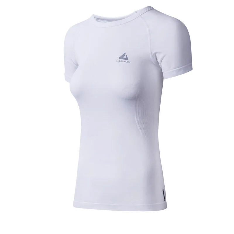 Monster фитнес Йога футболки топы для женщин Йога тренажерный зал компрессионная Женская Спортивная футболка бесшовная футболка с коротким рукавом Толстовка - Цвет: White