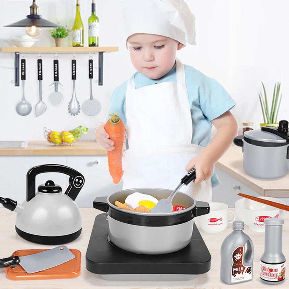 Новый игровой кухонный набор для готовки кухонных игрушек малышей кастрюль и