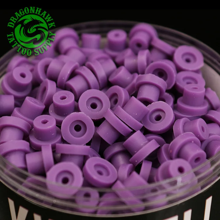 Baratos Moda 100 unids goma Pasamuros pezones purpler para la máquina del tatuaje de la armadura suministros