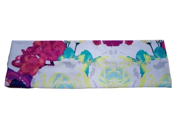 

P-17146 2017 newest fashion stretch 100% cotton flower print plain headbands white headband for women custom headband