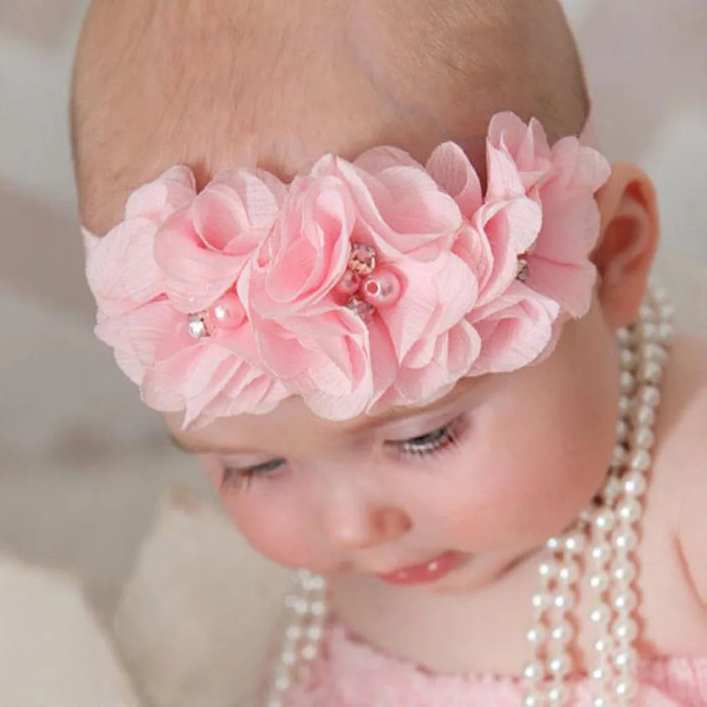 

Baby Headband Newborn Toddler Baby Girl Hair Accessories Elastic Headband Chiffon Flower Headband Bows Chouchou Cheveux Fille