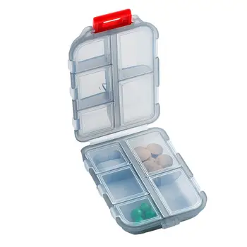

Portable Outdoor Camping Travel Pills Box Case with 10 Compartments Double Layer Drug Seal Storage Container Holder