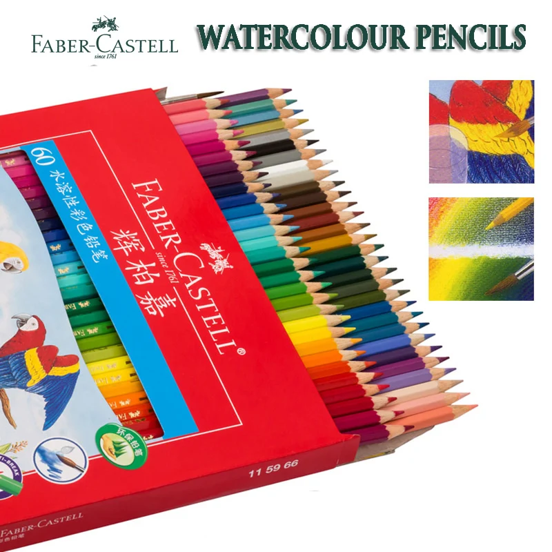 72 faber castell акварельные карандаши 48 набор aquarelle 24 пастилки карандаш