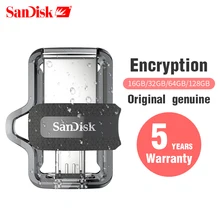sandisk sdd3 экстремально высокая скорость 150 м/с двойной OTG USB флеш-накопитель 64 Гб 128 ГБ 32 ГБ 16 ГБ флеш-накопитель USB3.0 Флешка Подлинная