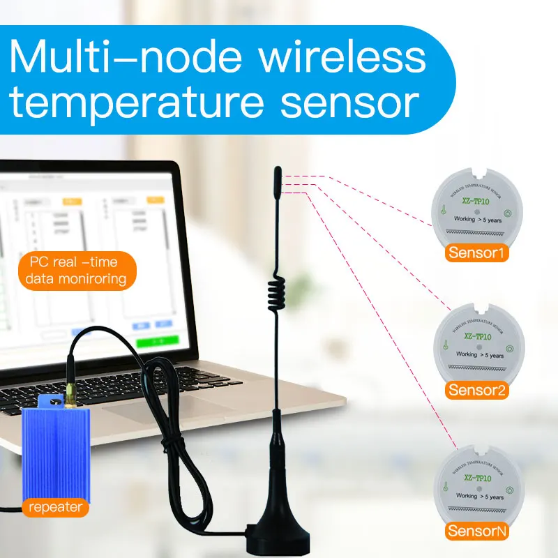 5 year lifespan wireless temperature sensor 433mhz rf temperature