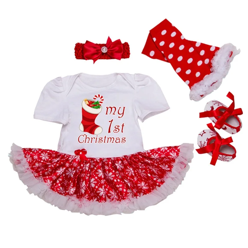 Рождественский костюм для новорожденных комплект одежды для маленьких девочек, комплект одежды для малышей на Рождество, вечерние платья-пачки Одежда для новорожденных - Цвет: as photo