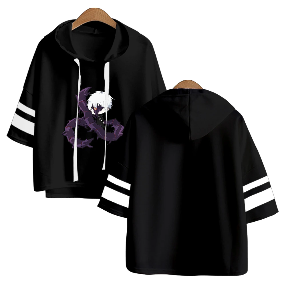 Женские толстовки с коротким рукавом Tokyo Ghoul модные в стиле Харадзюку на