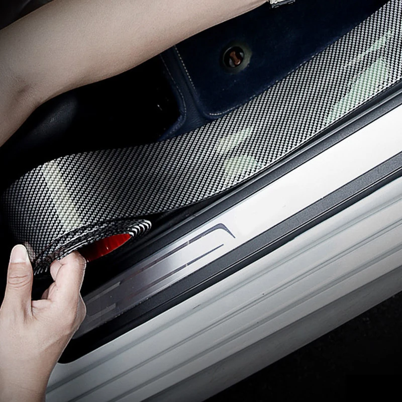 

Car Stickers 5D Carbon Fiber Rubber Styling Door Sill Protector Strip Soft Trim For BMW Audi Mazda Ford Hyundai etc Accessories