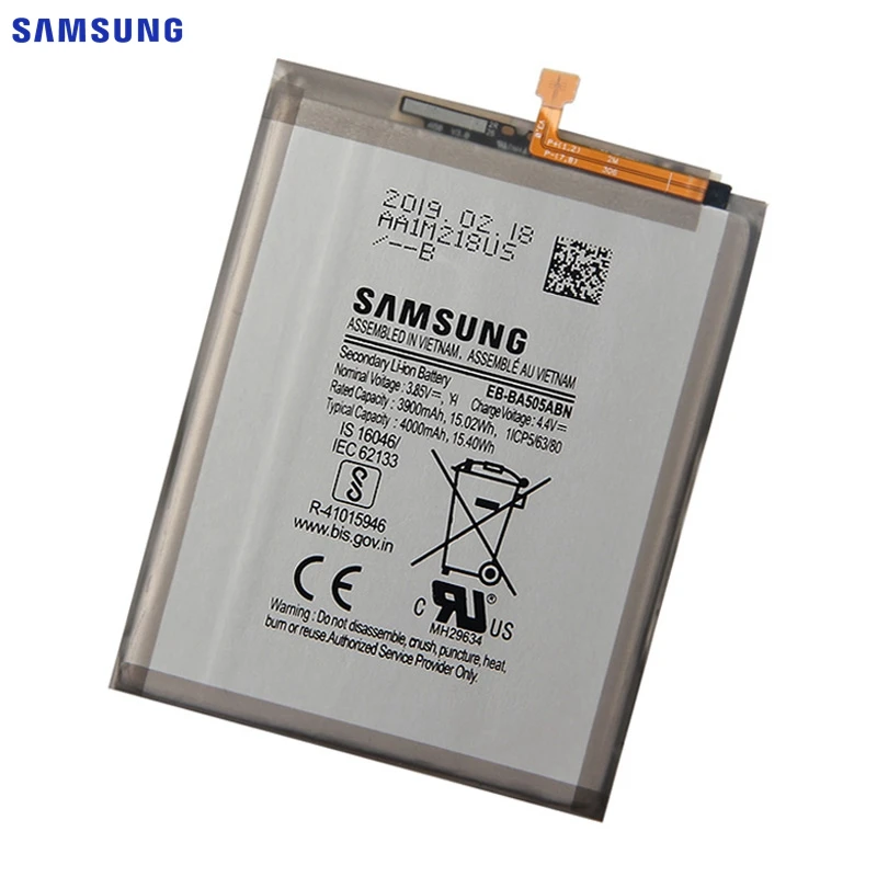 Samsung сменный аккумулятор EB-BA505ABN EB-BA505ABU для samsung Galaxy A50 A505F SM-A505F аккумулятор 4000 мАч