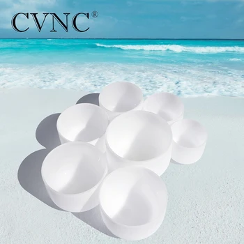 

CVNC Chakra Tuned Set of 8PCS CDEFGABC 7"-14" Frosted Quartz Crystal Singing Bowls