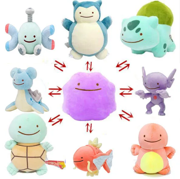 

25cmplush Snorlax Metamon Ditto Bulbasaur Charmander Squirtle Lapras Magikarp Dragonite cute Double-sided pillow christmas gift