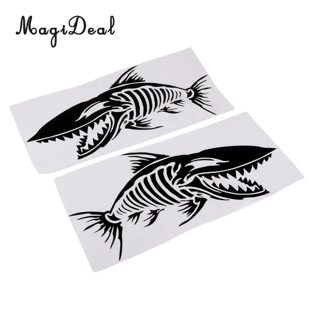 2Pcs Durable Large Skeleton Fish Bone Stickers Decals for Kayak Canoe Fishing Boat Dinghy Car Truck Window Graphics Accessories
