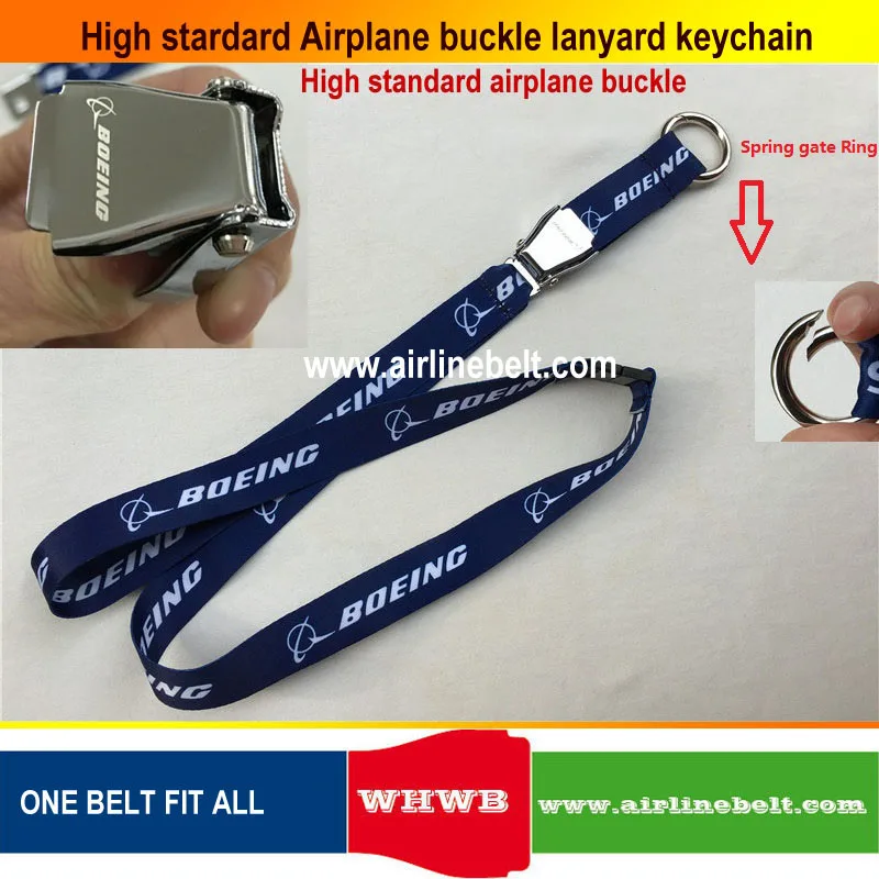 

DIY Spring Gate openable key chain Airbus Boeing airplane buckle Lanyards for Pilot Flight Crew's ID Card Holder snap clasp clip