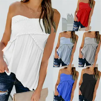 

hirigin Office Lady Elegant Women Off Shoulder Sleeveless Ladies Casual Summer Tops Bowknot Shirt Blouse Beach