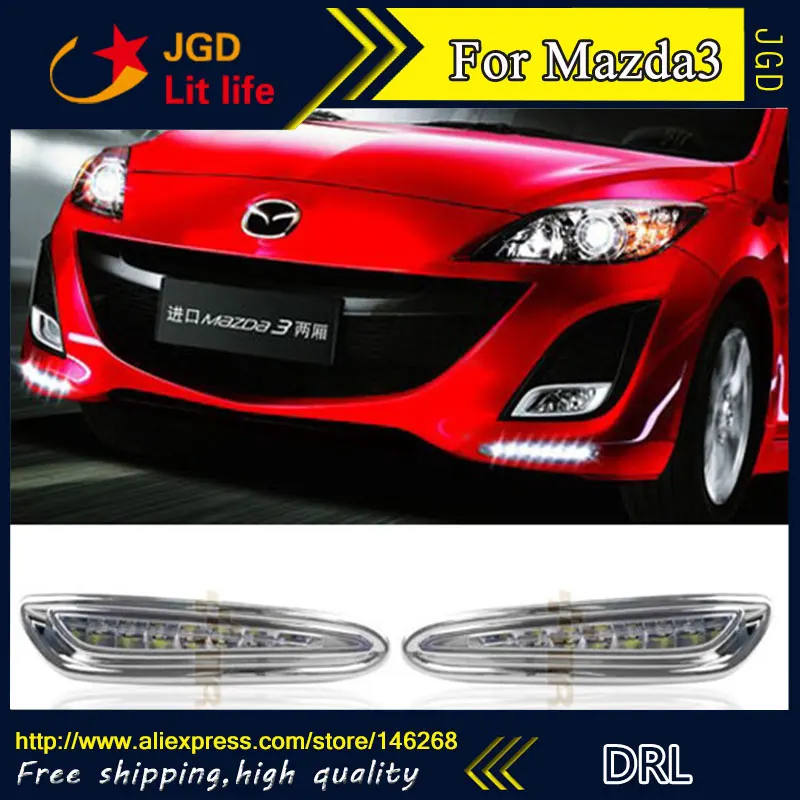 Бесплатная доставка ! 12В 6000K СИД DRL дневного света для Mazda3 Мазда 3 2012 2013 противотуманная фара стайлинга автомобилей Бесплатная доставка ! 12В 6000K СИД DRL дневного света для Mazda3 Мазда 3 2012 2013 противотуманная фара стайлинга автомобилей
