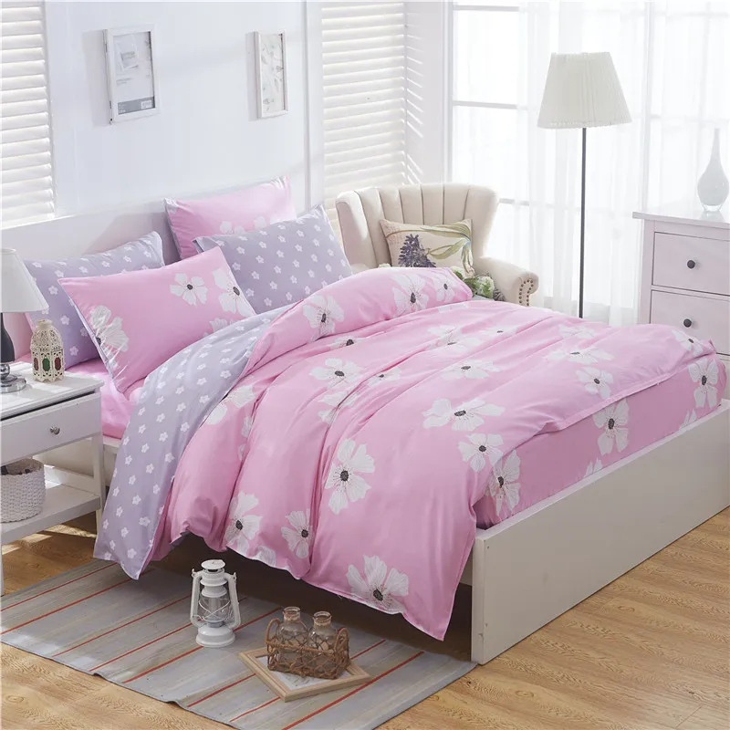 

Home textile Fashion Art Flower Pink Bedding Sets Elegant Duvet Cover Set Pillowcase Active Printing Bed Cover 3/4PCS Multi Size