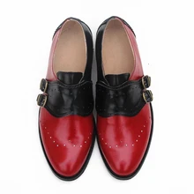 Cow leather big woman US size 9 designer vintage flat shoes round toe handmade black white oxford shoes for women fur Cow leather big woman US size 9 designer vintage flat shoes round toe handmade black white oxford shoes for women fur