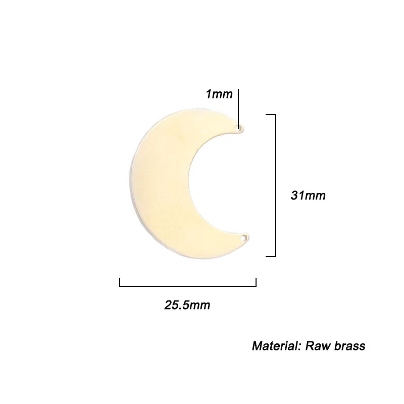 20 шт НЕОБРАБОТАННАЯ латунная золотая пластина подвеска в виде Луны Заготовки круглые DIY ювелирные изделия ожерелье серьги задатки результаты