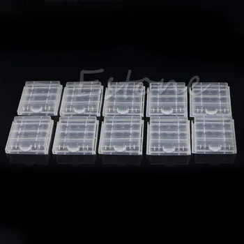 

Hard Plastic 10pcs Battery Case Box Holder Storage for 4x AA AAA Batteries