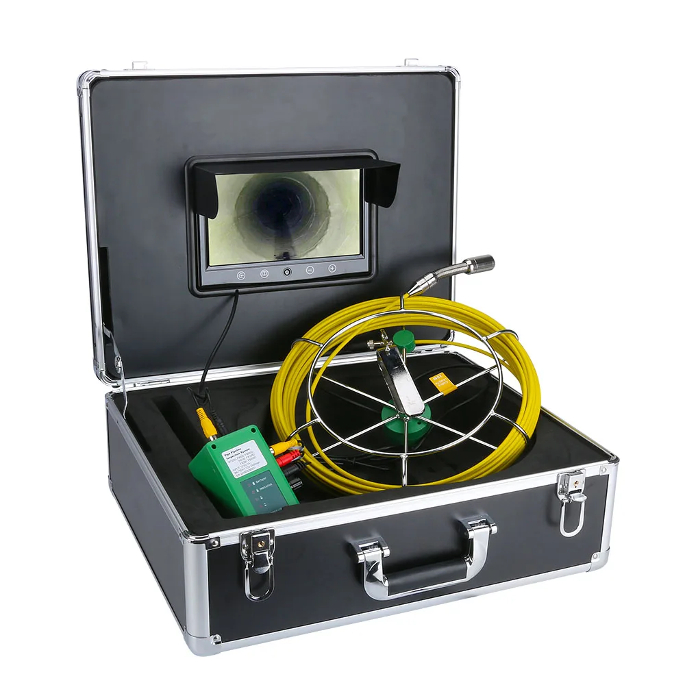 

20M/30M/40M/50M IP68 Waterproof Drain Pipe Sewer Inspection Camera System 9"LCD 1000 TVL Camera with 6W LED Lights