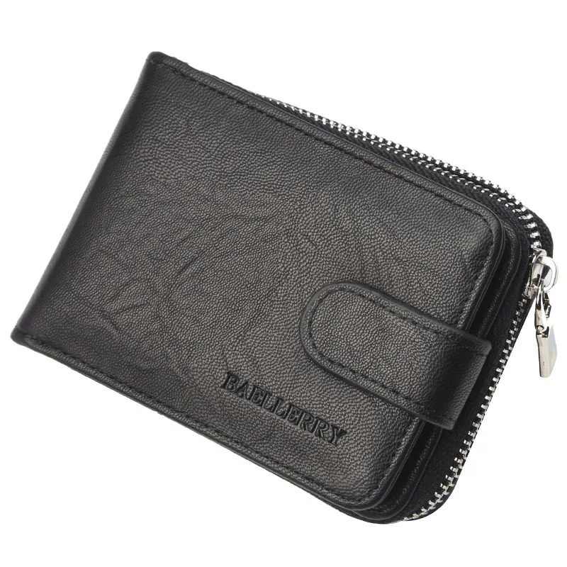 

Men Wallet Male Short PU Leather Wallet Zipper Male Card Holder with Clutch Coin Pocket Purse High Quality For Men Design Wallet